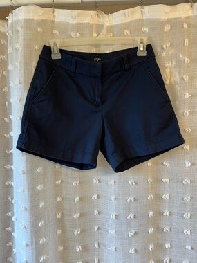 J. Crew Navy Cotton Classic Chino Shorts 5” inseam 00